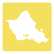 Image of O‘ahu Island outline on a yellow background